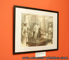 J.V. Stalin visits wounded Soviet soldiers in days of the Great Patriotic war at hospital